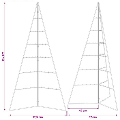 vidaXL Metal Christmas Tree for Decoration Black 140 cm