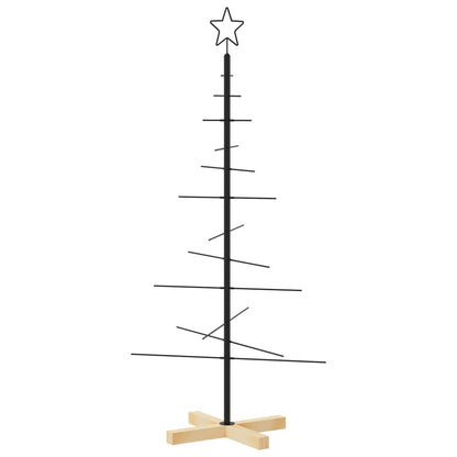 vidaXL Metal Christmas Tree | Black | Powder-coated steel, solid pine wood