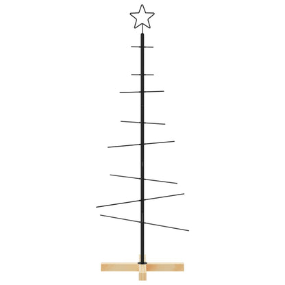 vidaXL Metal Christmas Tree | Black | Powder-coated steel, solid pine wood