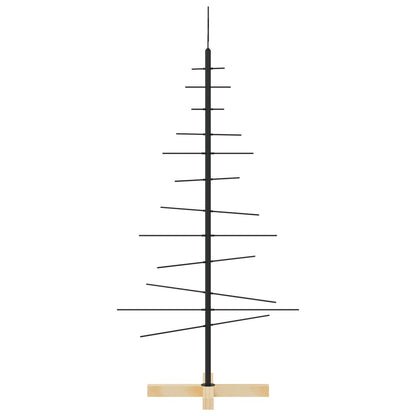 vidaXL Metal Christmas Tree | Black | Powder-coated steel, solid pine wood