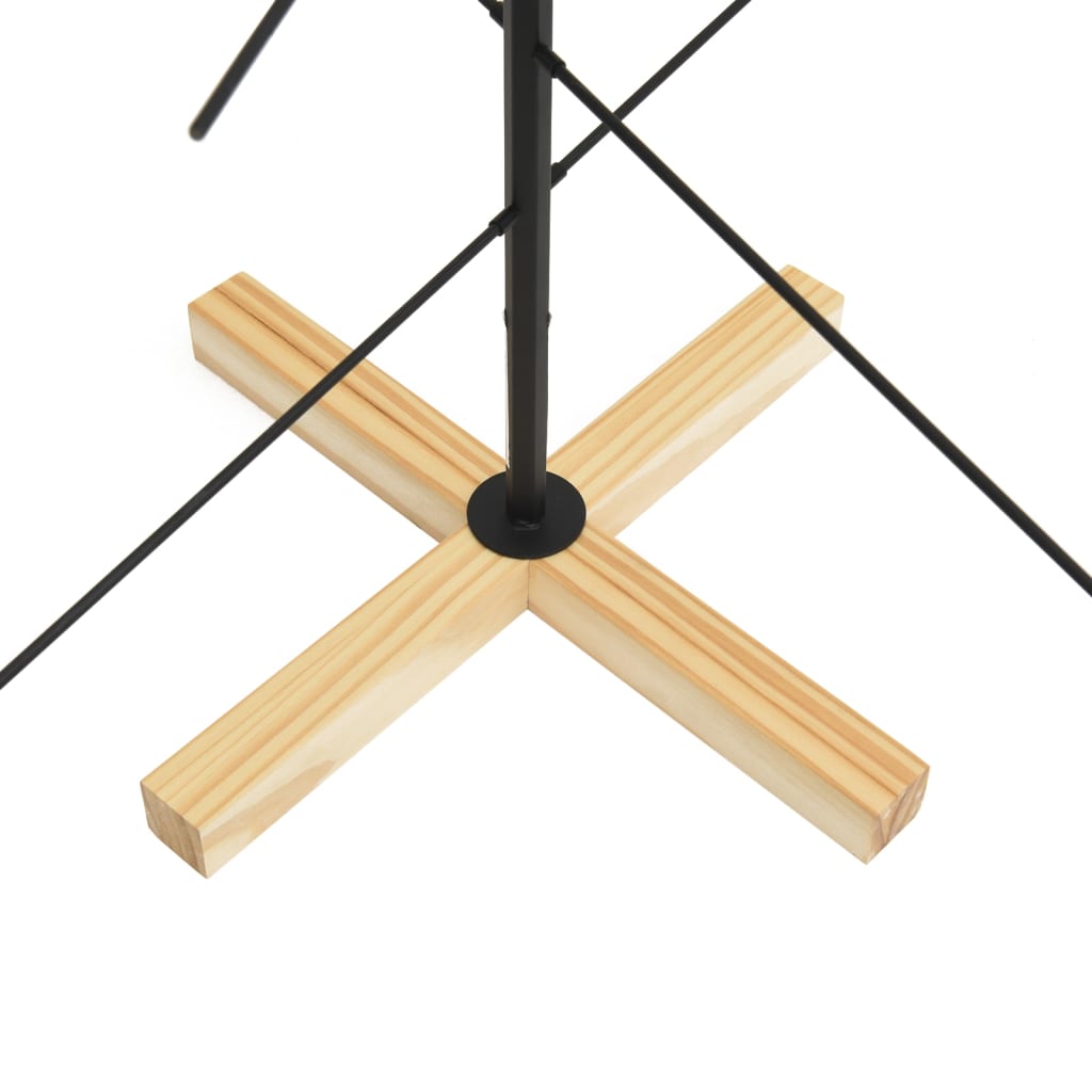 vidaXL Metal Christmas Tree | Black | Powder-coated steel, solid pine wood