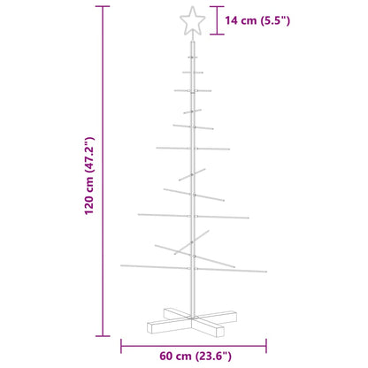 vidaXL Metal Christmas Tree | Black | Powder-coated steel, solid pine wood