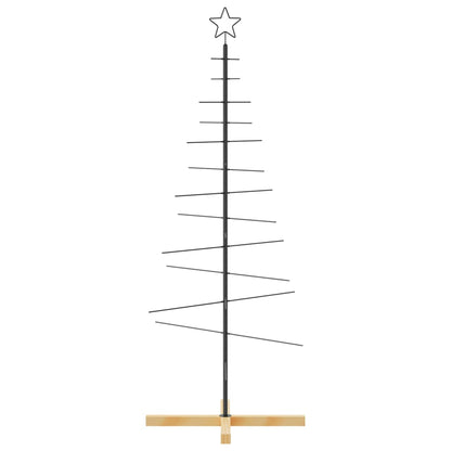 vidaXL Metal Christmas Tree | Black | Powder-coated steel, solid pine wood