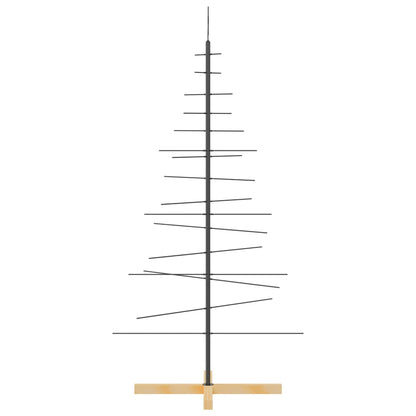 vidaXL Metal Christmas Tree | Black | Powder-coated steel, solid pine wood