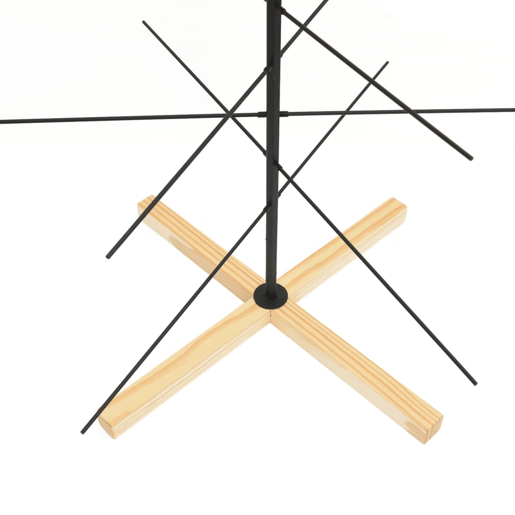 vidaXL Metal Christmas Tree | Black | Powder-coated steel, solid pine wood