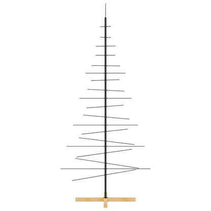 vidaXL Metal Christmas Tree | Black | Powder-coated steel, solid pine wood