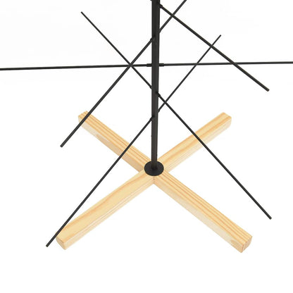 vidaXL Metal Christmas Tree with Wooden Base Black 180 cm