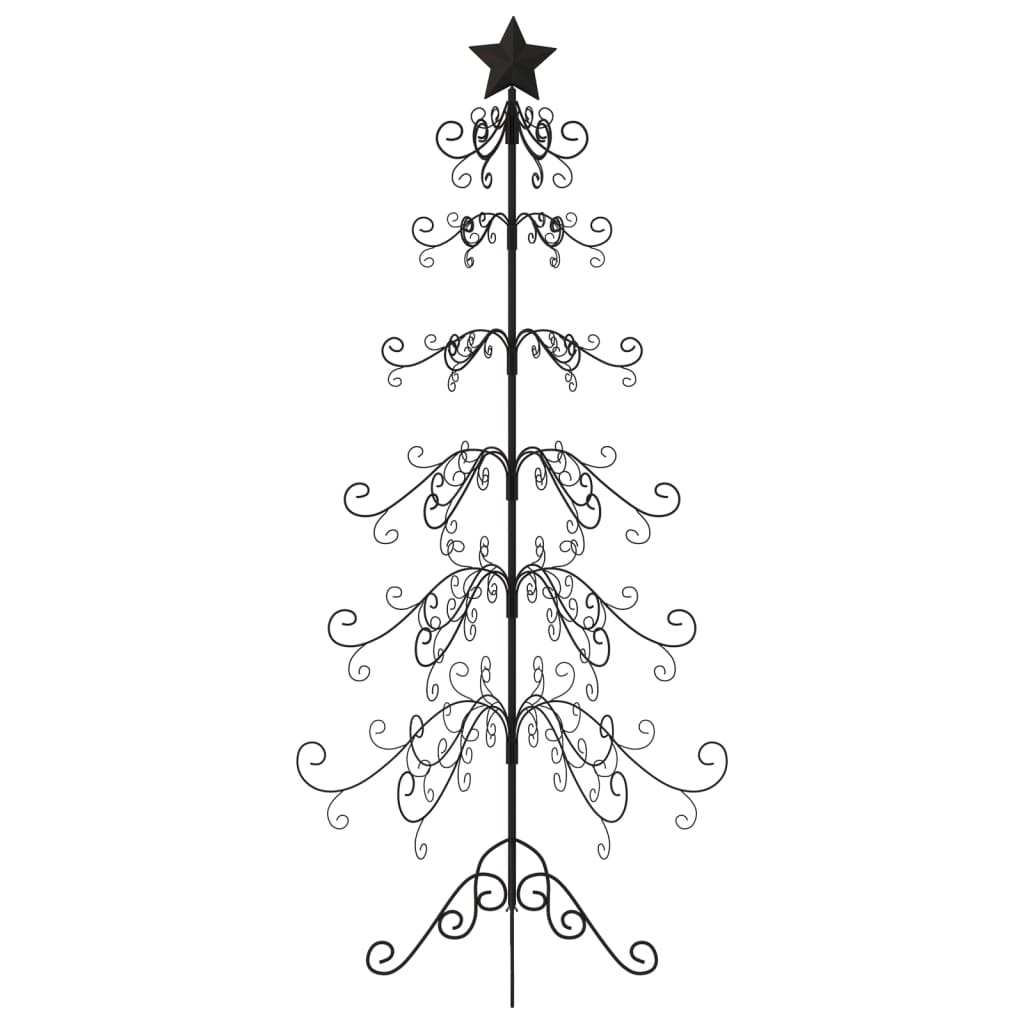vidaXL Metal Christmas Tree for Decoration Black 215 cm