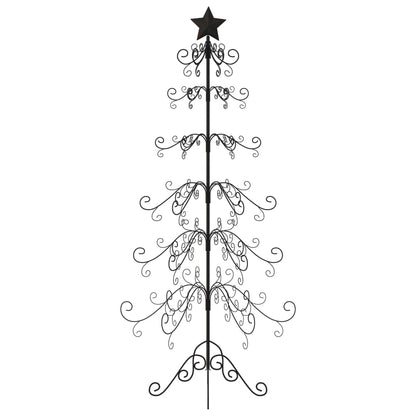 vidaXL Metal Christmas Tree for Decoration Black 215 cm