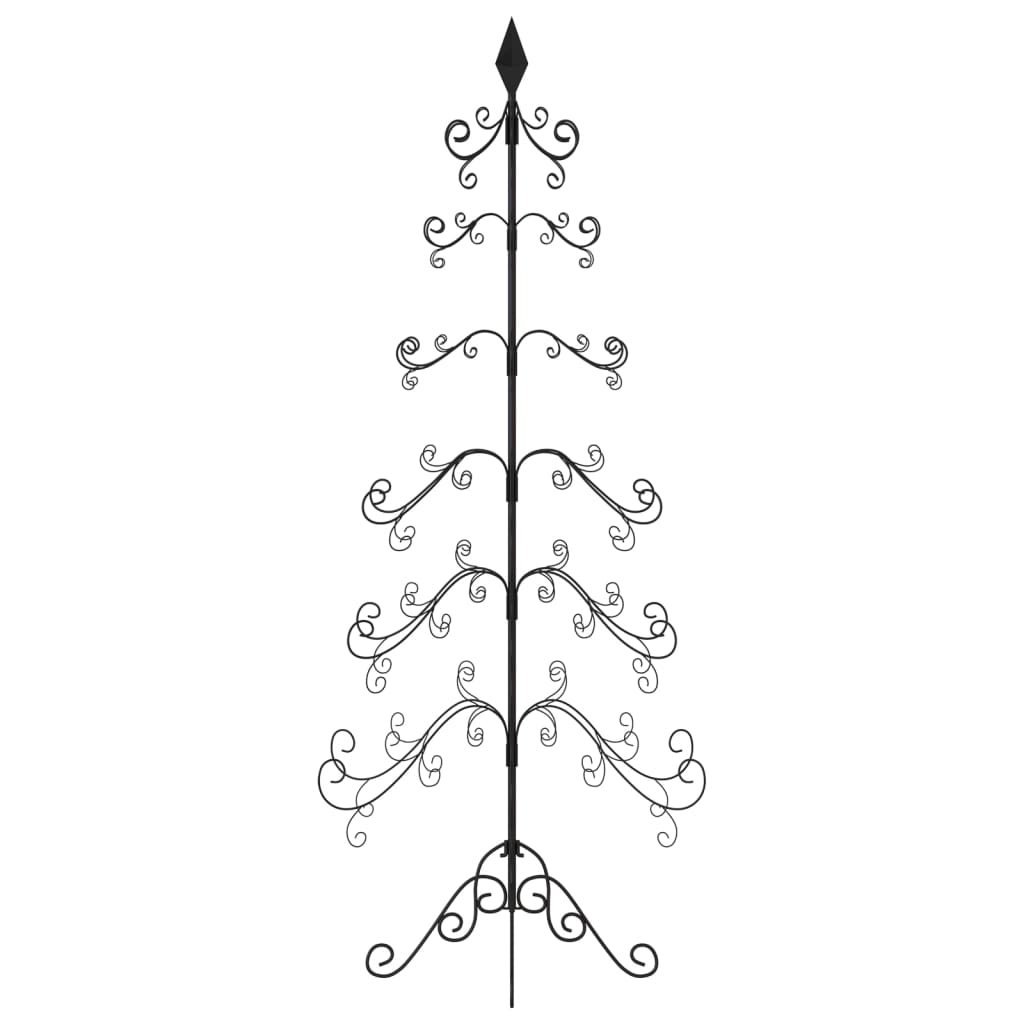 vidaXL Metal Christmas Tree for Decoration Black 215 cm