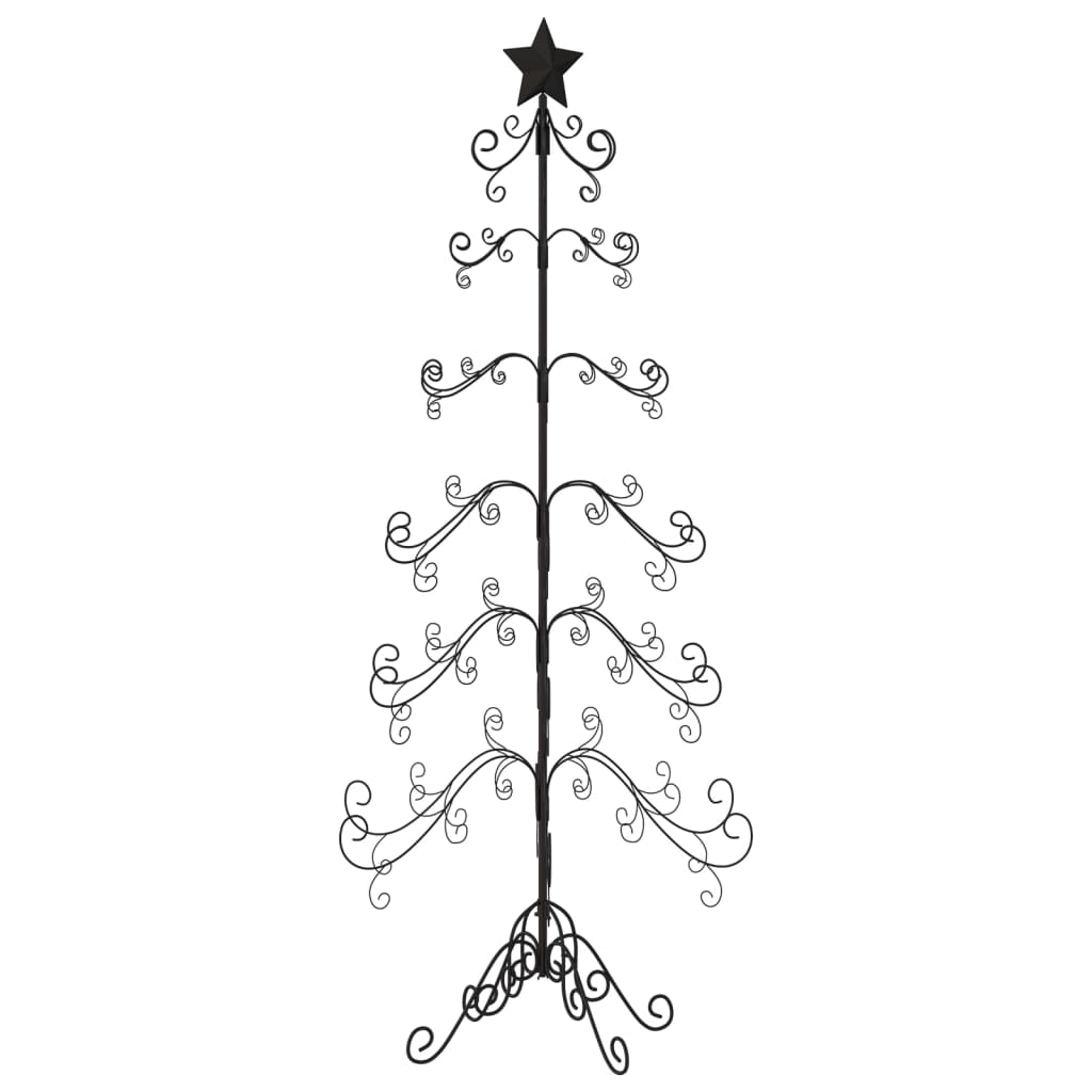 vidaXL Metal Christmas Tree for Decoration Black 215 cm