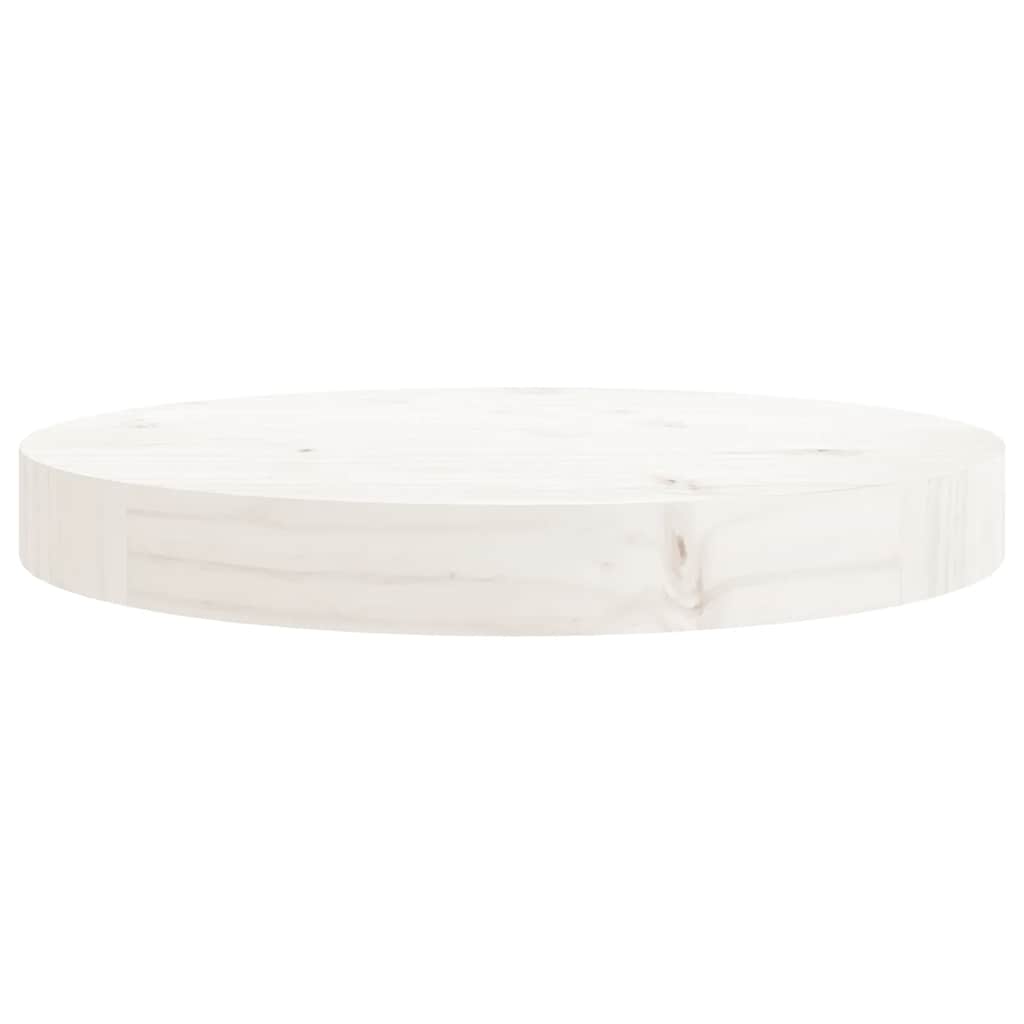 vidaXL Table Top Round White Ø30x3 cm Solid Wood Pine