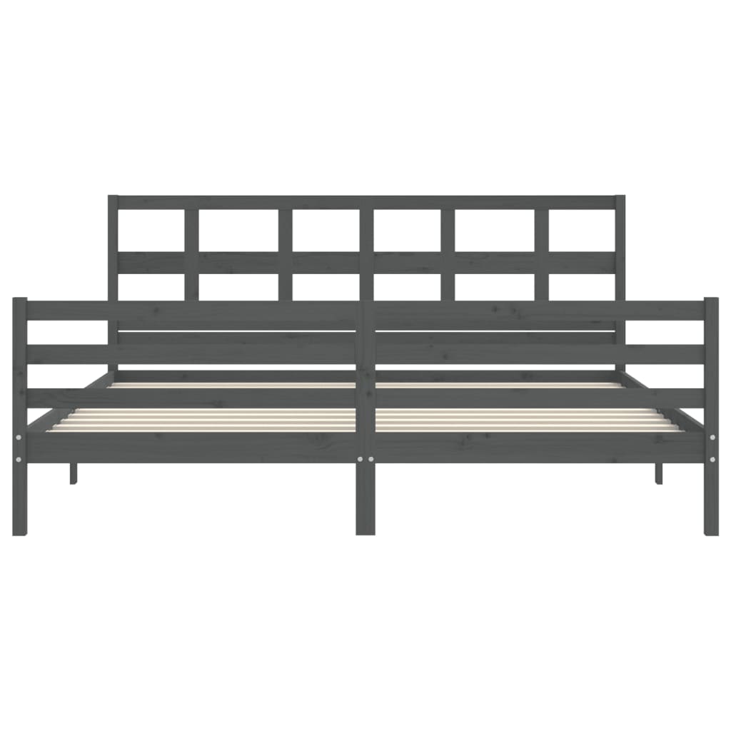 vidaXL Bed Frame without Mattress Grey 200x200 cm Solid Wood