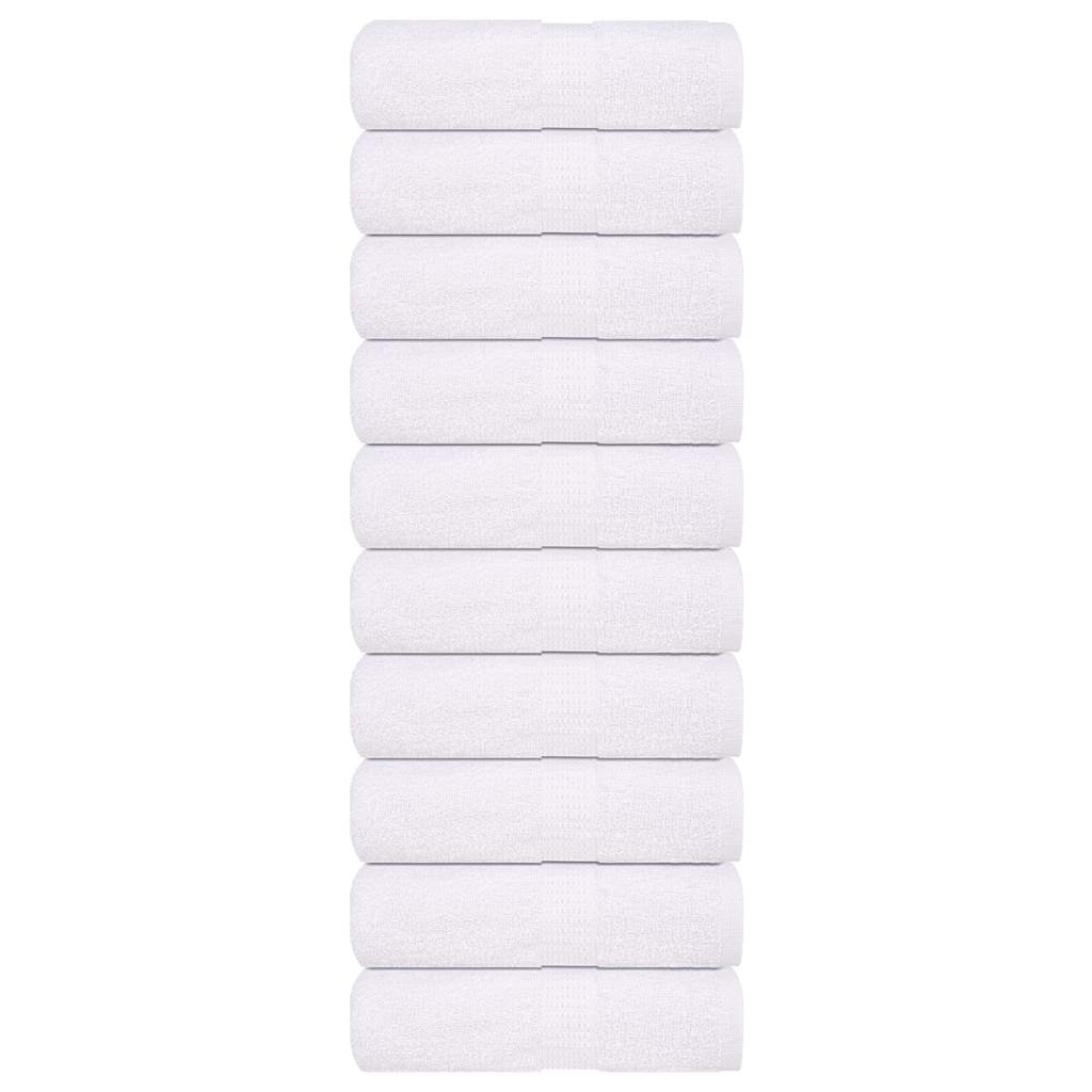 vidaXL Wash Towels "FROGN" 10 pcs White 30x30 cm 360 gsm
