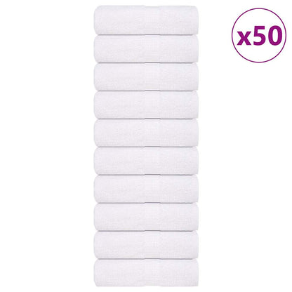 vidaXL Wash Towels "FROGN" 50 pcs White 30x30 cm 360 gsm
