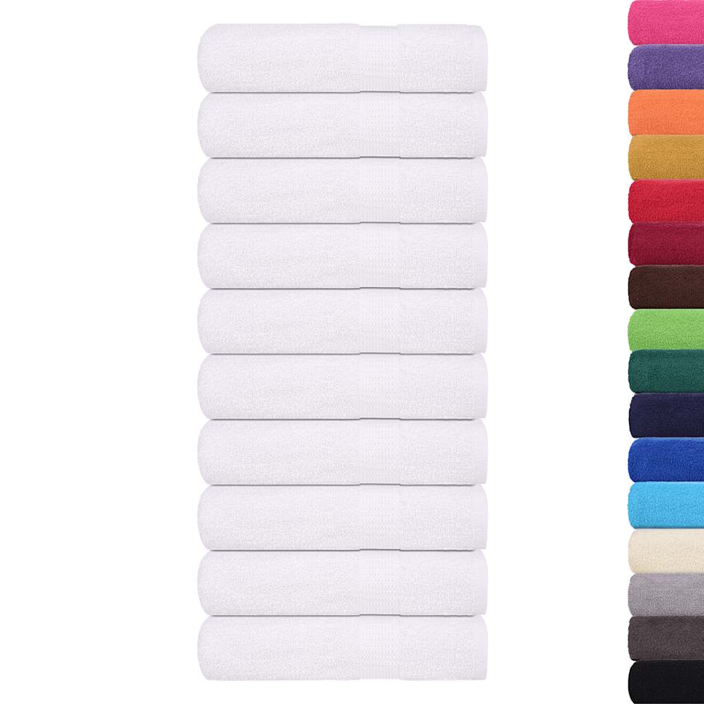 vidaXL Shower Towels "FROGN" 10 pcs White 70x140 cm 360 gsm