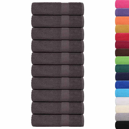 vidaXL Hand Towels "FROGN" 10 pcs Anthracite 50x100 cm 360 gsm