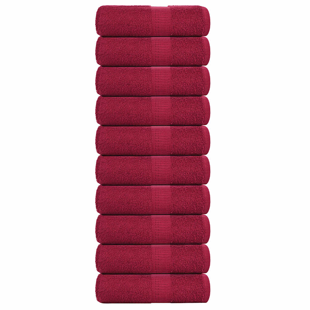 vidaXL Wash Towels "FROGN" 10 pcs Bordeaux 30x30 cm 360 gsm