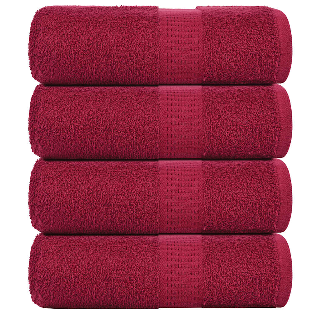 vidaXL Guest Towels "FROGN" 4 pcs Bordeaux 30x50 cm 360 gsm