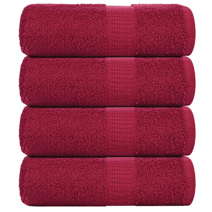 vidaXL Guest Towels "FROGN" 4 pcs Bordeaux 30x50 cm 360 gsm