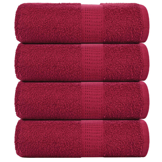 vidaXL Guest Towels "FROGN" 4 pcs Bordeaux 30x50 cm 360 gsm