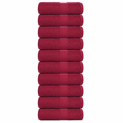 vidaXL Guest Towels "FROGN" 10 pcs Bordeaux 30x50 cm 360 gsm
