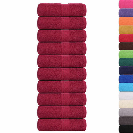 vidaXL Guest Towels "FROGN" 10 pcs Bordeaux 30x50 cm 360 gsm