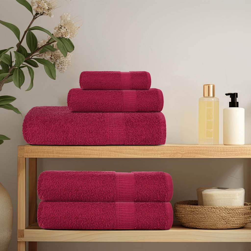 vidaXL Hand Towels 2 pcs Bordeaux 50x100 cm 360 gsm 100% Cotton
