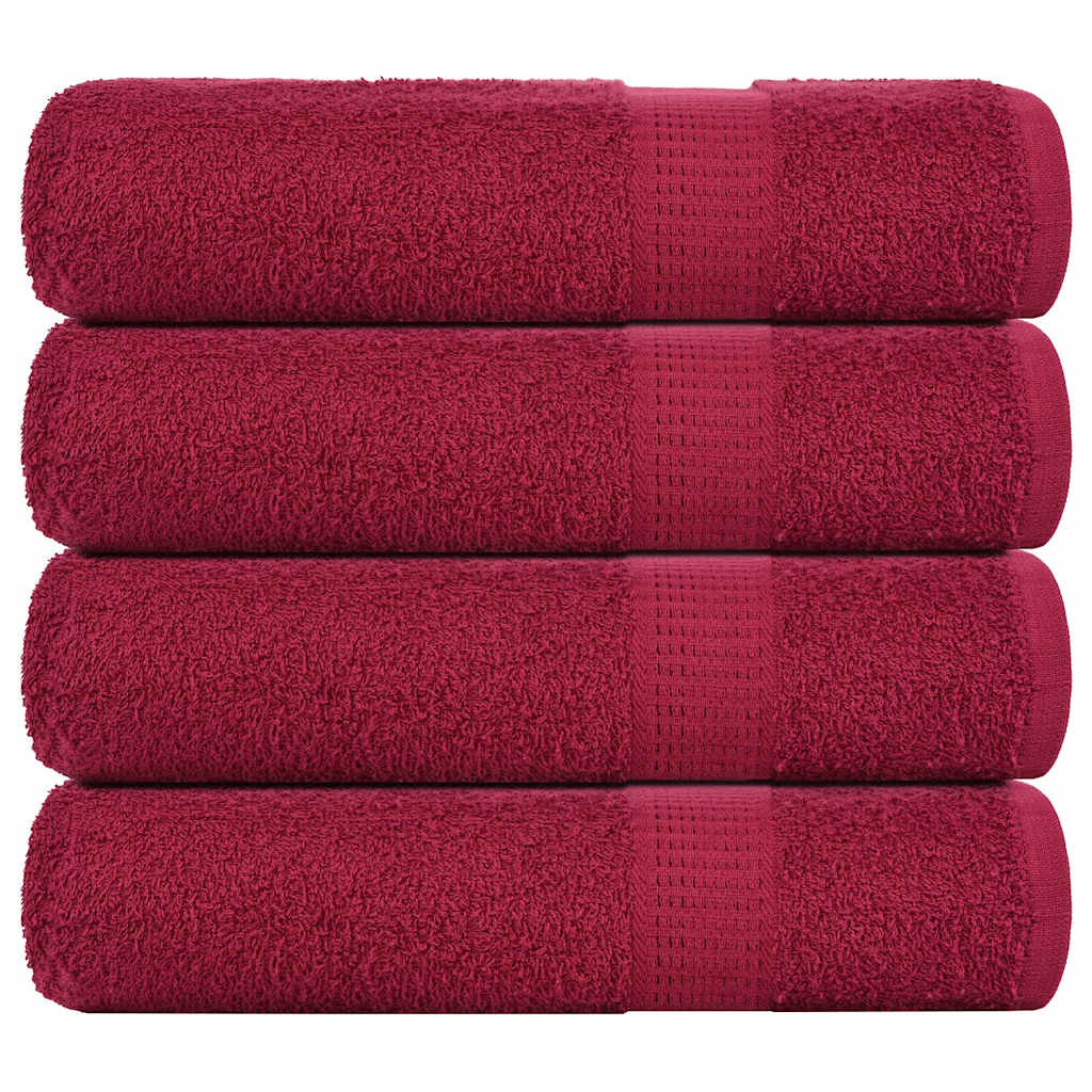 vidaXL Hand Towels "FROGN" 4 pcs Bordeaux 50x100 cm 360 gsm