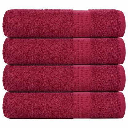 vidaXL Hand Towels "FROGN" 4 pcs Bordeaux 50x100 cm 360 gsm