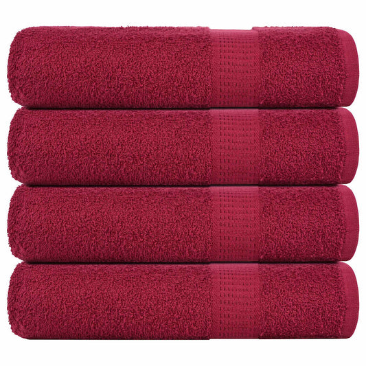 vidaXL Hand Towels "FROGN" 4 pcs Bordeaux 50x100 cm 360 gsm