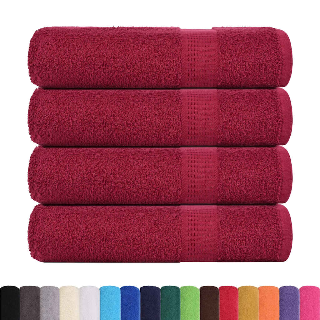 vidaXL Hand Towels "FROGN" 4 pcs Bordeaux 50x100 cm 360 gsm