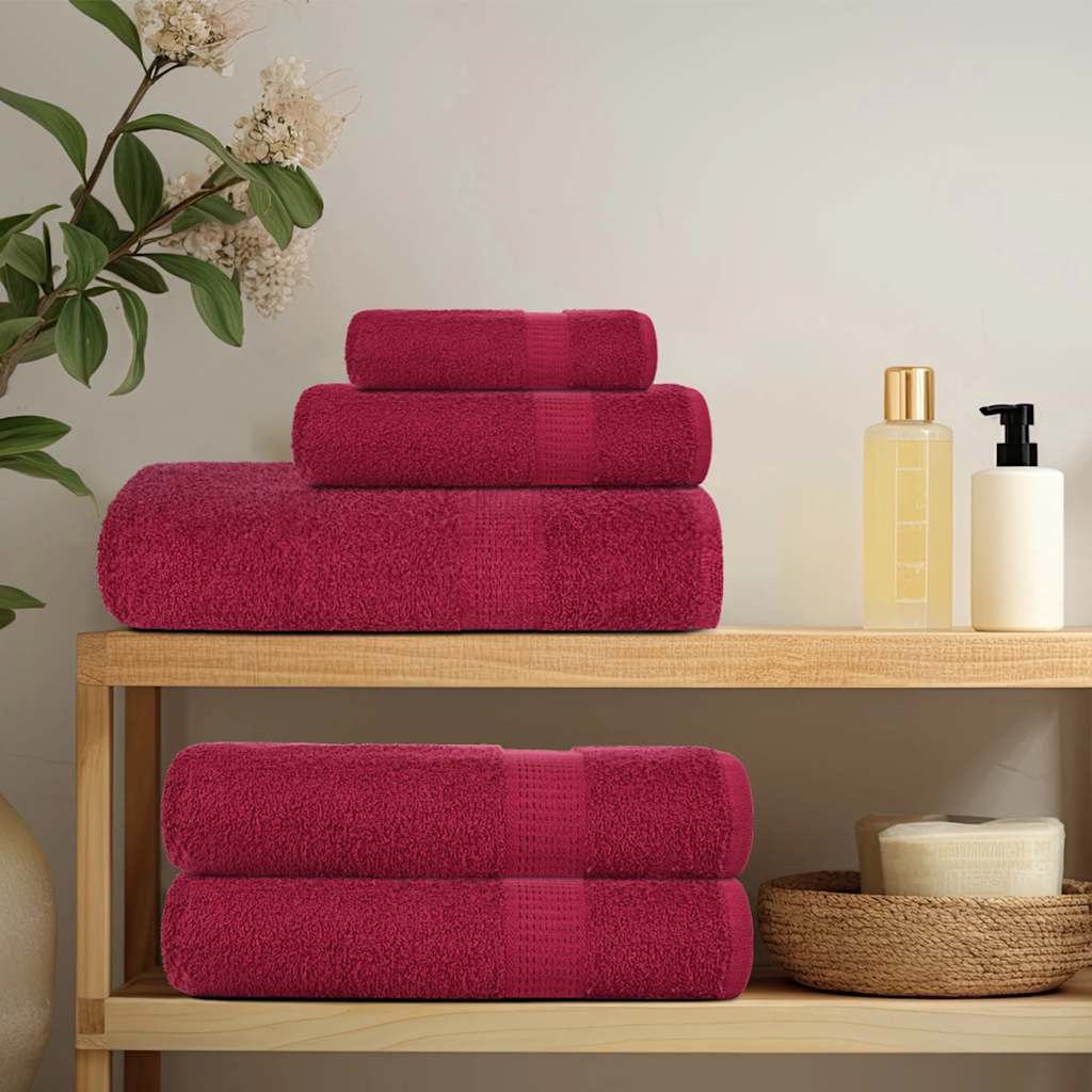 vidaXL Hand Towels "FROGN" 4 pcs Bordeaux 50x100 cm 360 gsm
