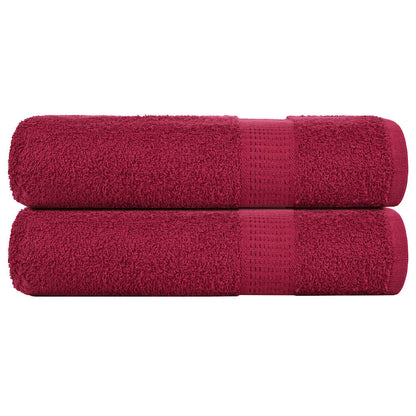 vidaXL Shower Towels "FROGN" 2 pcs Bordeaux 70x140 cm 360 gsm