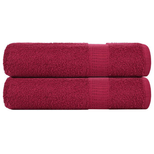 vidaXL Shower Towels "FROGN" 2 pcs Bordeaux 70x140 cm 360 gsm