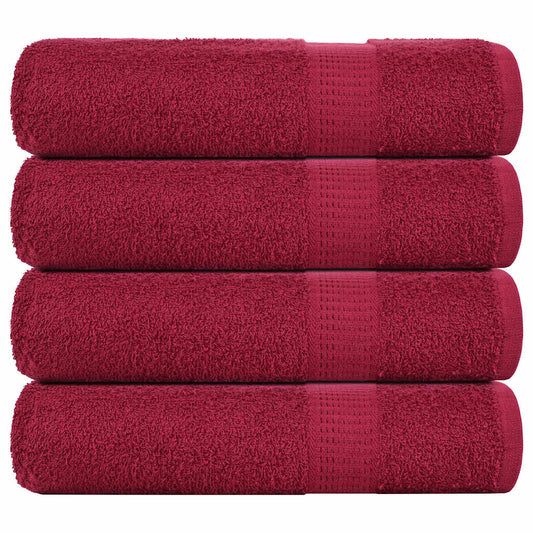 vidaXL Shower Towels "FROGN" 4 pcs Bordeaux 70x140 cm 360 gsm