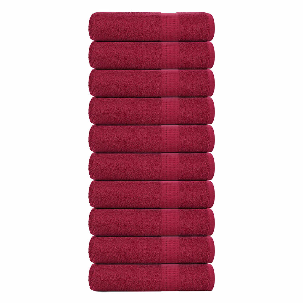 vidaXL Shower Towels "FROGN" 10 pcs Bordeaux 70x140 cm 360 gsm