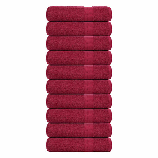 vidaXL Shower Towels "FROGN" 10 pcs Bordeaux 70x140 cm 360 gsm