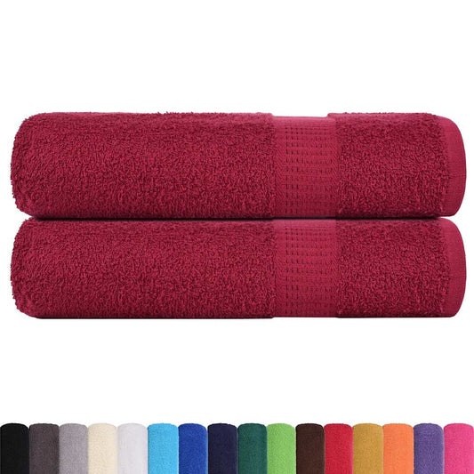 vidaXL Bath Towels "FROGN" 2 pcs Bordeaux 100x150 cm 360 gsm