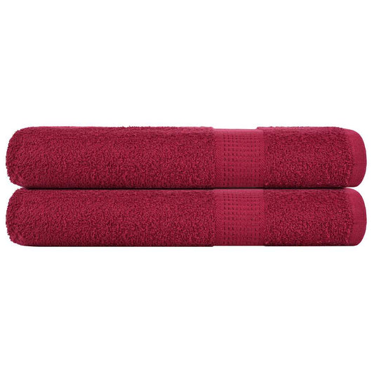 vidaXL Sauna Towels "FROGN" 2 pcs Bordeaux 80x200 cm 360 gsm