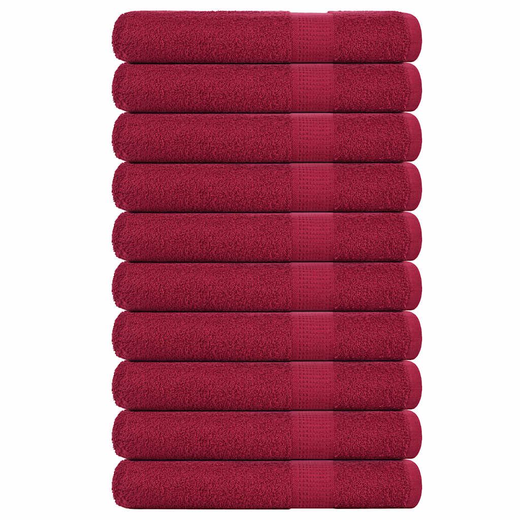 vidaXL Sauna Towels "FROGN" 10 pcs Bordeaux 80x200 cm 360 gsm