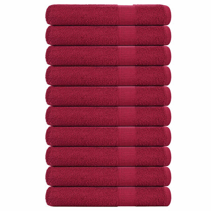 vidaXL Sauna Towels "FROGN" 10 pcs Bordeaux 80x200 cm 360 gsm