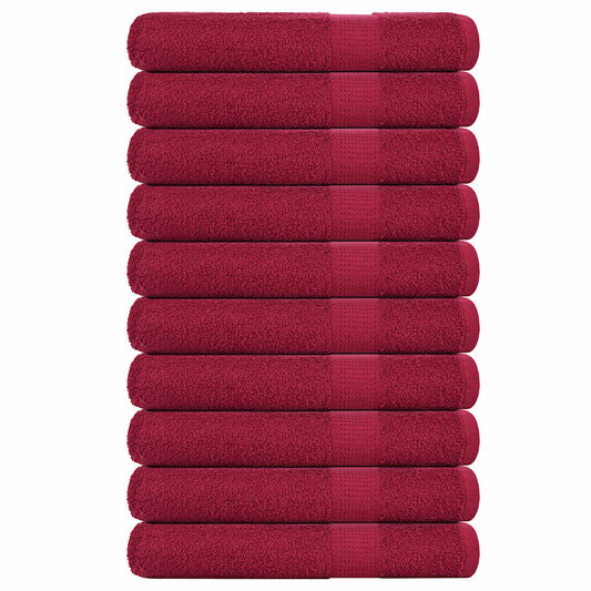 vidaXL Sauna Towels "FROGN" 10 pcs Bordeaux 80x200 cm 360 gsm