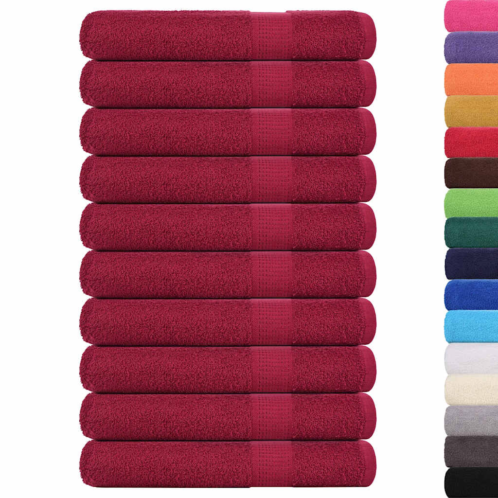 vidaXL Sauna Towels "FROGN" 10 pcs Bordeaux 80x200 cm 360 gsm