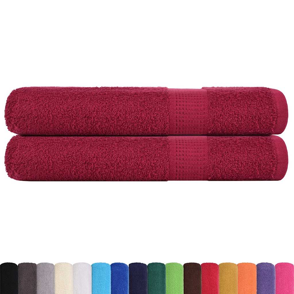 vidaXL Towels "FROGN" 2 pcs Bordeaux 100x200 cm 360 gsm