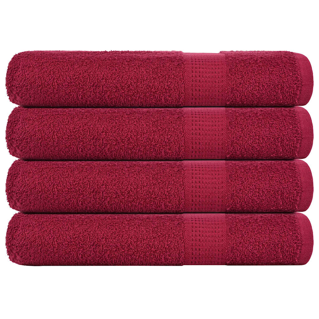 vidaXL Towels "FROGN" 4 pcs Bordeaux 100x200 cm 360 gsm