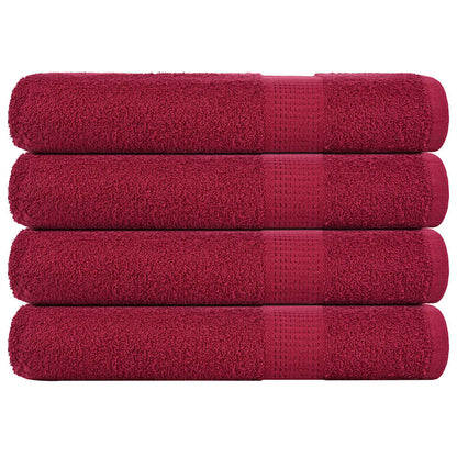 vidaXL Towels "FROGN" 4 pcs Bordeaux 100x200 cm 360 gsm