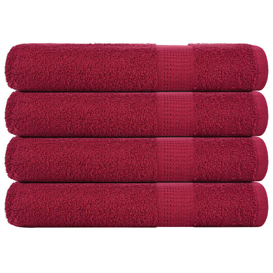 vidaXL Towels "FROGN" 4 pcs Bordeaux 100x200 cm 360 gsm