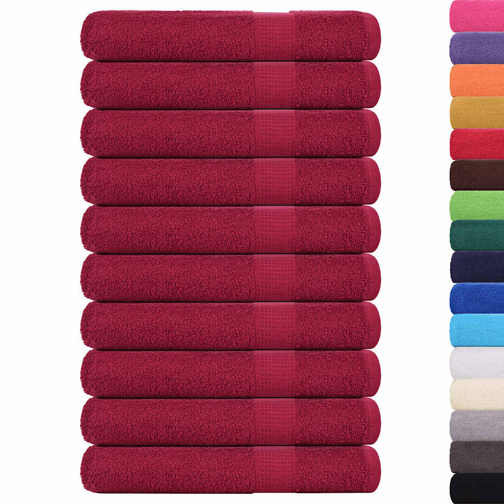 vidaXL Towels 10 pcs Bordeaux 100x200 cm 360 gsm 100% Cotton