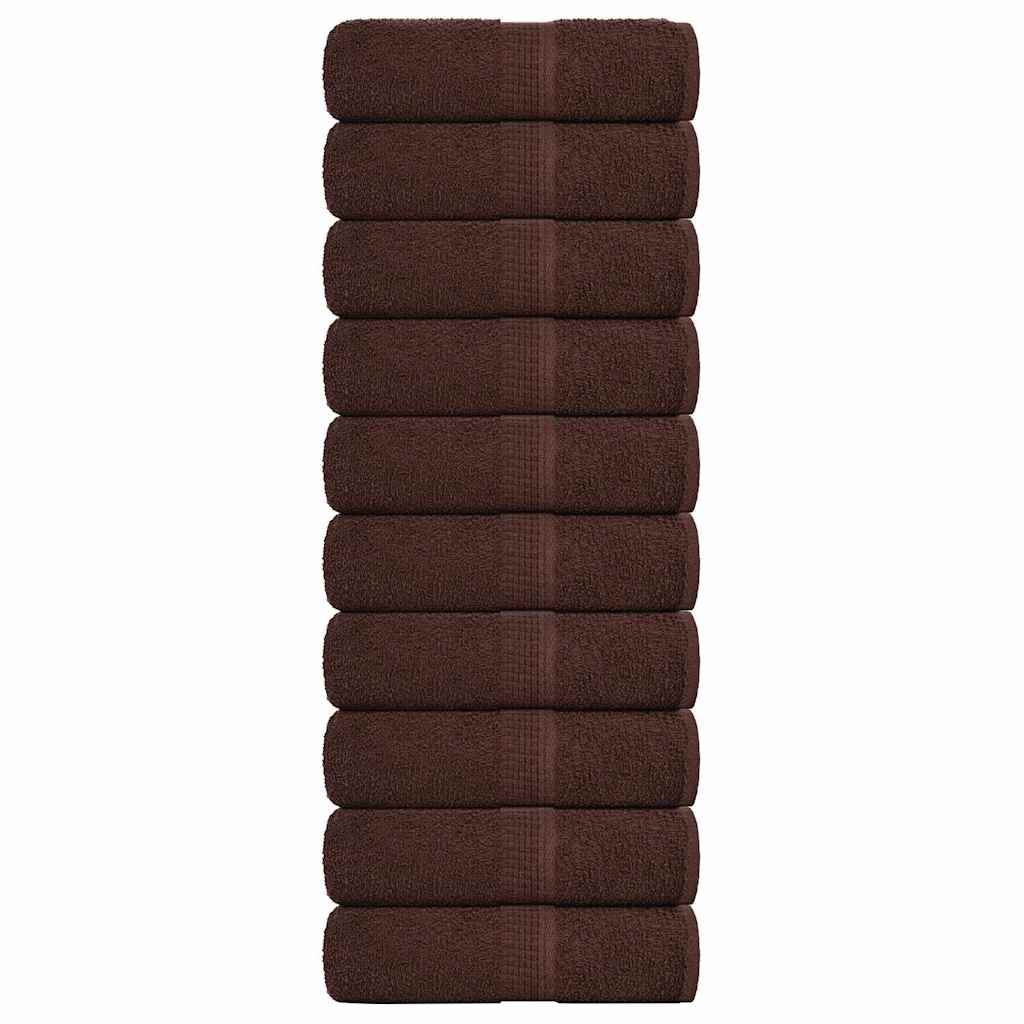 vidaXL Wash Towels "FROGN" 10 pcs Brown 30x30 cm 360 gsm